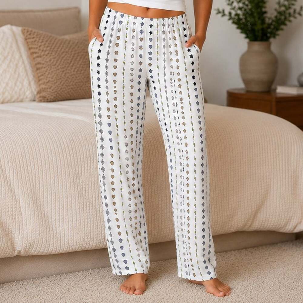 Roller Rabbit Women's Cotton Pajama Pants White Printed Size M